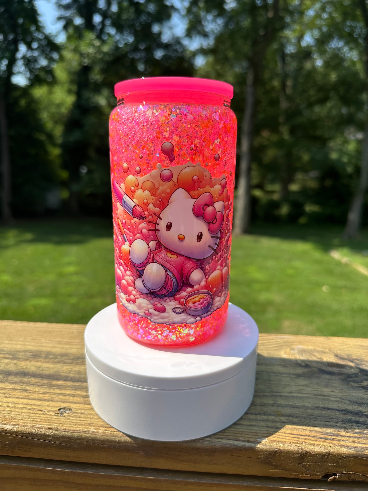 Hello Kitty Snow globe glass cup